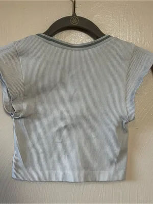 Urban Outfitters Go For Gold Seamless Top Shirt Crop Out From Under Gray‎ XS thumbnail 5