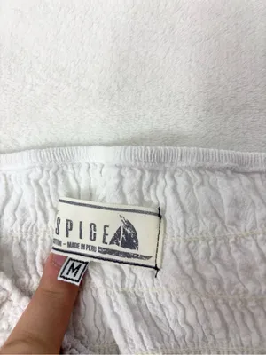 SEASPICE White Off-Shoulder Ruffle Sundress Peruvian‎ Cotton Handkerchief Hem M thumbnail 9