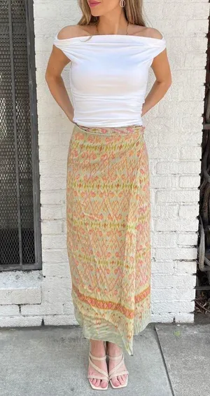 Handmade Vibrant boho wrap maxi skirt sz xs / 25x37 thumbnail 1