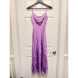 ASTR The Label Lilac Purple Satin Cutout Midi Dress Size Large L Slip Dress thumbnail 2