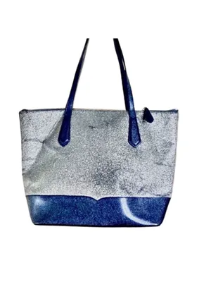 Kate Spade Lola Joely Large Glitter Carryall Tote in Dusk Navy Blue GUC thumbnail 4
