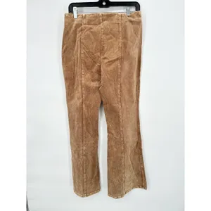 Mystree Brown Wide Leg Flare Corduroy Pants Women Size Large Pull On Boho Earthy thumbnail 4