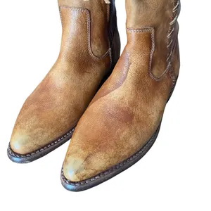 Bed Stu Knee High Fringe Cognac Leather Boots size 7 like new thumbnail 6