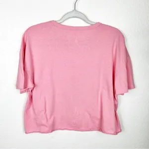Bravado The Rolling Stones Pink Crop Band Tee 100% Cotton Size Medium thumbnail 4