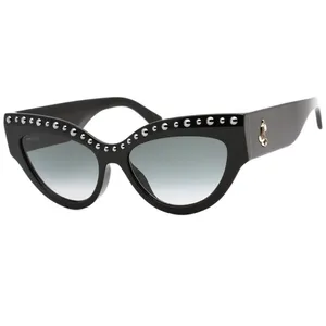 Jimmy Choo Black Cat-Eye Sunglasses with Silver Accents thumbnail 2