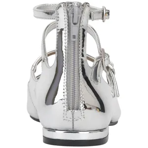 NWT INC International Concepts Valan Triple-Strapped Flats Silver Gray 10M thumbnail 3