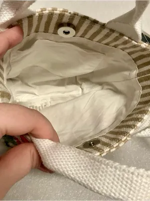 New Release! Beaded Striped “Vegetable" Tote Bag with Adjustable Detachable Strap White thumbnail 6