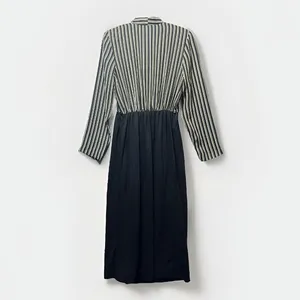 Popovitch Vintage Striped Sheer Top Midi Dress Black White‎ Gold Button Size 10 thumbnail 10