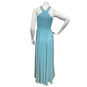 Lulus‎ Women's XS Beaded Twist Front Prom Blue Bridesmaid Chiffon Maxi Dress thumbnail 14