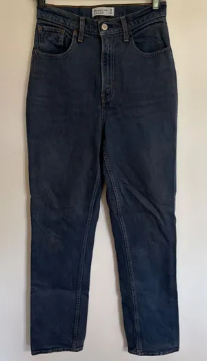 Abercrombie & Fitch Curve Love 90s Straight‎ Ultra High Rise Jeans Blue 26 2R thumbnail 1