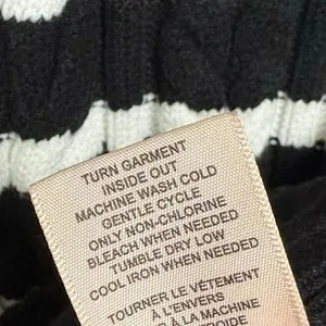 Philosophy Black And White Stripe Cable Knit Sweater Size Small thumbnail 6