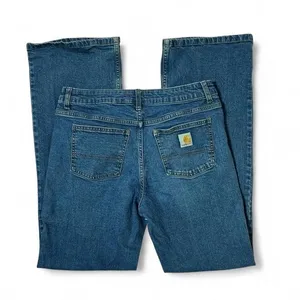 Carhartt Womens Bootcut Jeans Blue Denim Mid Rise BD8374-B Gorpcore‎ Size 16 thumbnail 2