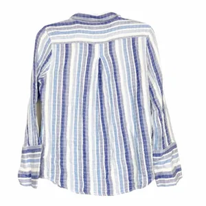 Hatley Organic Cotton Blue Striped Button Down Sz XS thumbnail 3