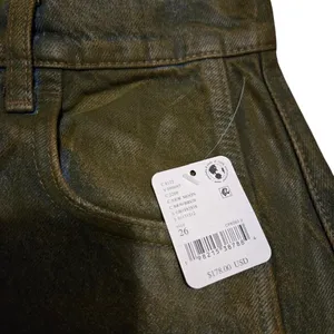 We The Free Free People Good Luck Mid-Rise Barrel Jeans Coated New Moon Brown 26 thumbnail 4