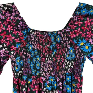 Terra & Sky Women's Floral Print Dress 1X (16W-18W) 100% Cotton Made In China thumbnail 2