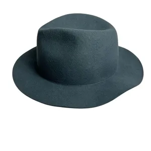 Anthropologie Women's Blue Wool‎ Fedora Hat One Size Travel Friendly thumbnail 3