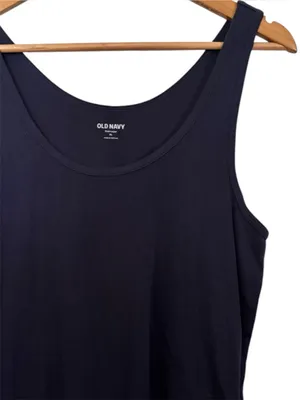 💥 Old Navy First Layer Dark Navy Ribbed Scoop Tank thumbnail 2
