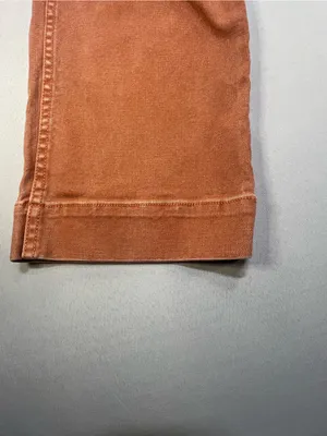 Madewell Emmett Wide Leg Crop Rust Orange Canvas High Rise Pants Size 25 thumbnail 2