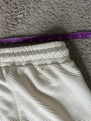 See and Be Seen Cream Wide-Leg Quilted Knit Pants thumbnail 7