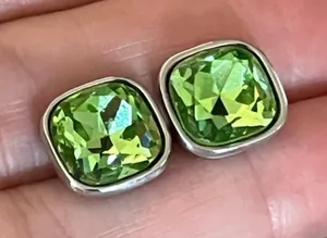 Swarovski Elements 5 Carat Peridot Studs thumbnail 1