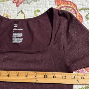 All In Motion size small pullover long sleeve tight fit cropped active top shiny thumbnail 4