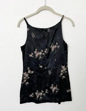 [Vintage] All That Jazz 90s Y2K Floral Satin High Neck Halter Blouse Sz Small S thumbnail 9
