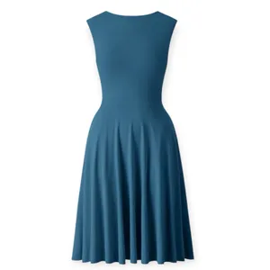 NWD OGL SkinKiss Boatneck Wide Shoulder Bra Dress Size Small Dark Marine Blue thumbnail 2