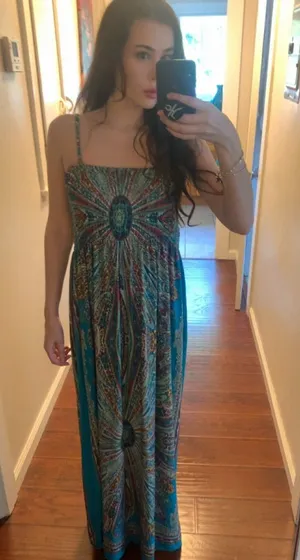 India Boutique Teal Multicolor Paisley Maxi Dress thumbnail 1