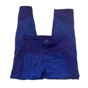 Athleta Women's Purple Honeycomb Connect Crop Capri Leggings XXS Yoga Running thumbnail 2