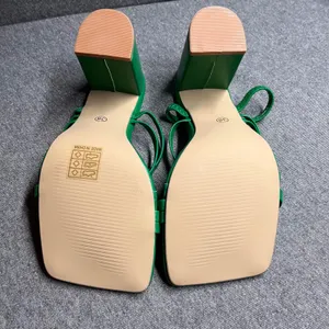 Unbranded Heeled Sandals‎ Strappy Square Toe Block Heel Size 7.5 Green thumbnail 7