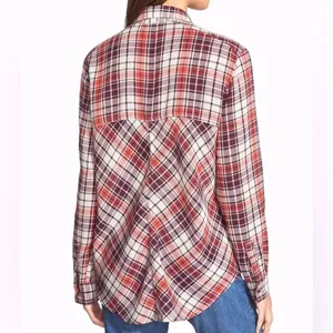 Free People Stitch Detail Plaid Boho Western Snap Shirt in Ash Combo Size Medium thumbnail 4