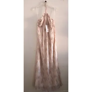 Lush Halter Top Printed Open Back Maxi Dress Ash Mauve Small NEW thumbnail 3