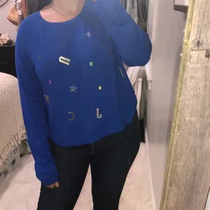 Juicy Couture size XLarge Royal blue cozy spellout sweatshirt thumbnail 3