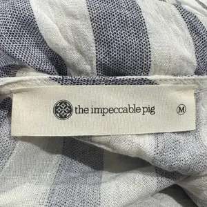 The Impeccable Pig Blue White Striped Romper Women’s Medium thumbnail 2