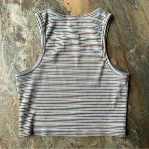SWS Essentials Striped Crop Top Women's Size Large Comfy Casual thumbnail 3