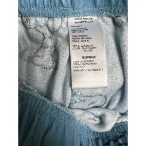 Peanuts Snoopy Heart Print Pajama Pants Blue‎ Teal Sea Small LZ42901SG thumbnail 5