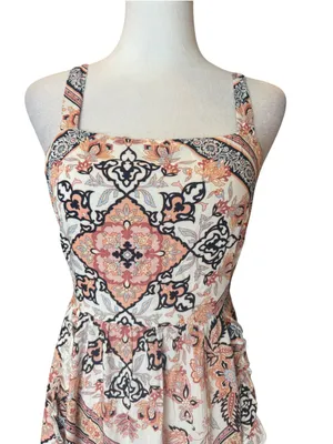 Abel the Label Anthropologie Marrakech Pastel Zodiac Maxi Dress Tie Back Size XS thumbnail 4
