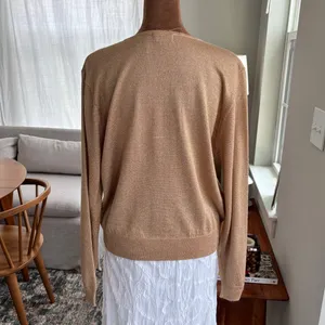 90s Vintage Jeanne Pierre Gold Metallic Shimmer Button Cardigan Top Petite Small thumbnail 7