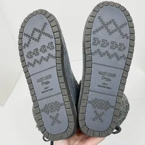 Muk Luks Cozy Grey Cable Knit & Faux Suede Sherpa Boots thumbnail 6