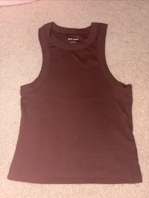 Old Navy Brown Ribbed Scoop Neck Tank thumbnail 1