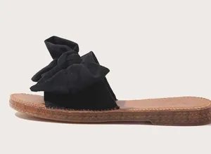 Black open peep toe sandals with bow detail thumbnail 3