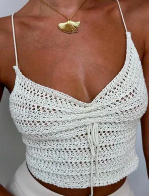 White Knitted Tank Top thumbnail 1