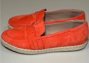 Cole Haan NWOT Women's Cloudfeel Montauk Orange Suede Espadrille Loafers‎ 8B thumbnail 1