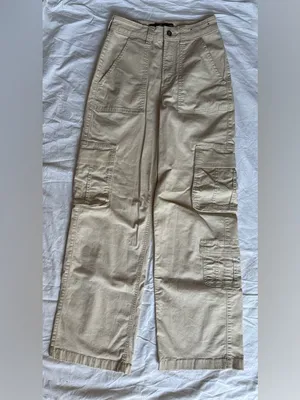 Hollister Khaki Tan Low Rise Baggy Cargo Pants Size 24 thumbnail 2