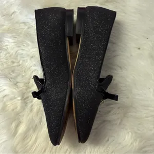Kate Spade New York Black Glitter Loafers Flats Bow Charm Size 5.5B thumbnail 7