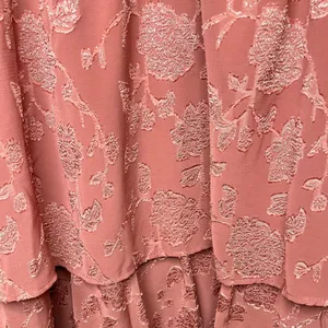 Pink Lily | Textured Floral Long Sleeve Cinched Bust Smocked Mini Tiered Dress L thumbnail 5