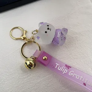 Teddy Bear Car Keychain Bell Keychain Charm Bag Charm Couple Gifts thumbnail 2