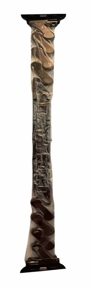 Swirled Metal Link Apple Watch Band Black New thumbnail 1