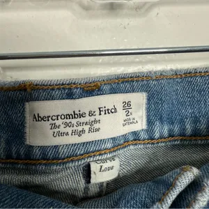 Abercrombie & Fitch Curve Love The 90's Straight Ultra High Rise‎ Size 26/2R thumbnail 3