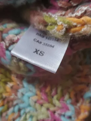Sadie & Sage Multi-Color Ribbed Knit Women's Sweater Cropped Size Xs Oversized thumbnail 4
